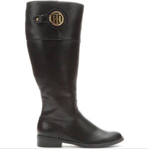 Tommy Hilfiger Twinezza Black Riding Boot, Size 6.5